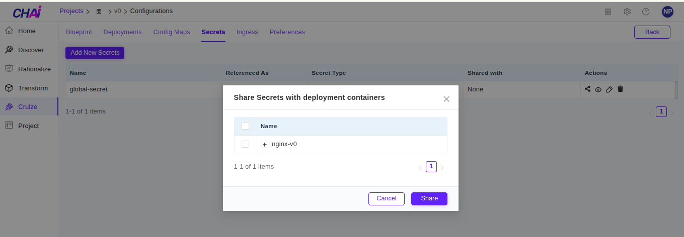 Cruize Shared secret