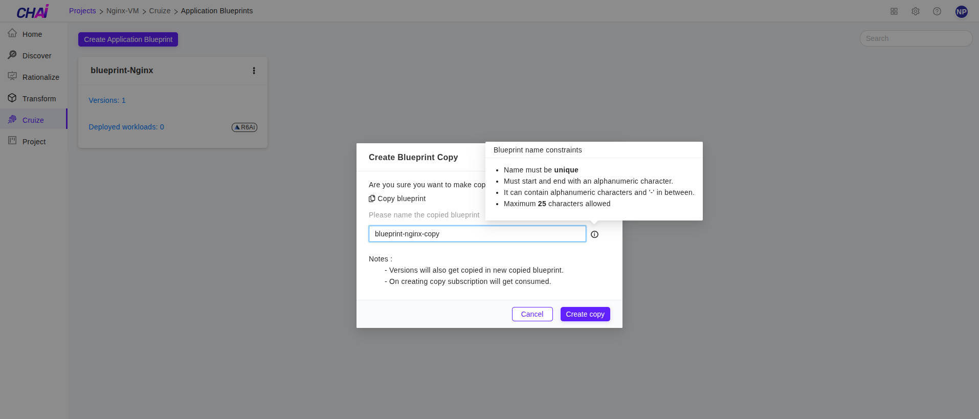 Cruize application blueprint