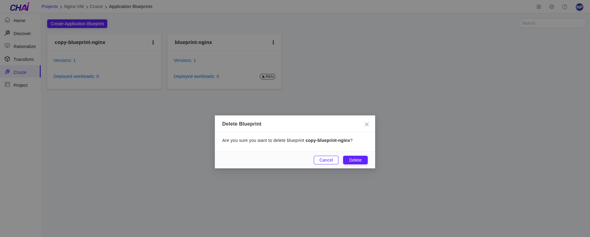 Cruize application blueprint