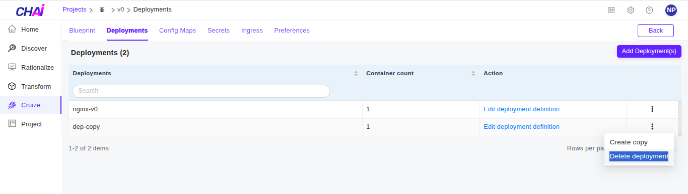 Cruize deployments