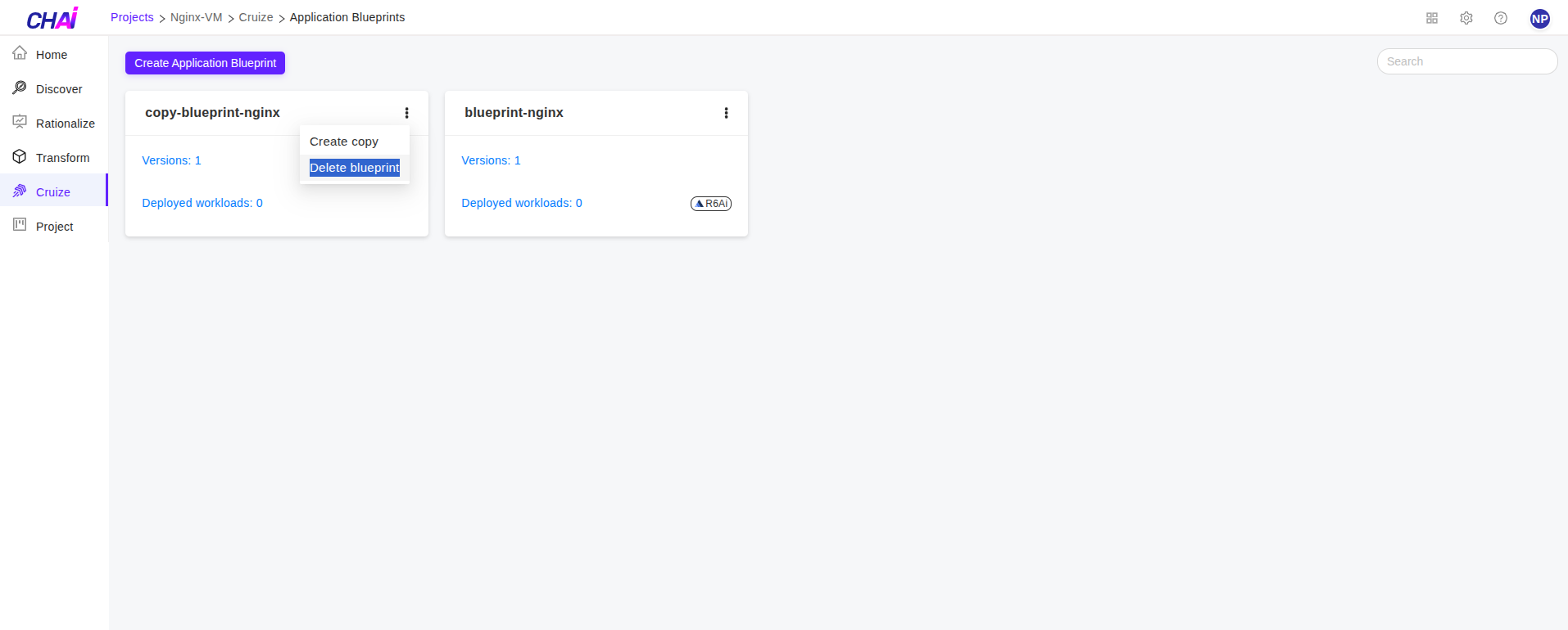 Cruize application blueprint