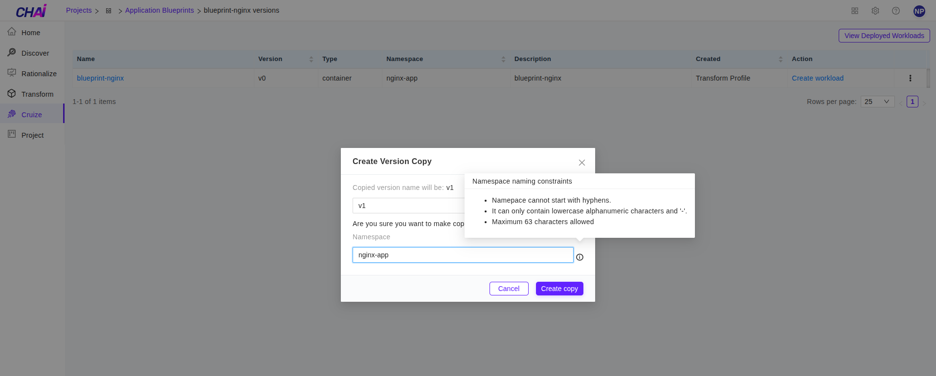 Cruize blueprint versions