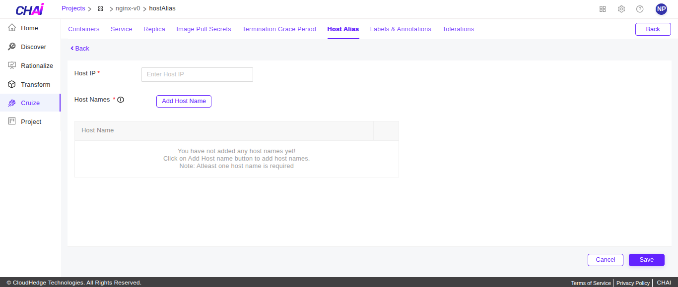 Add Host Alias