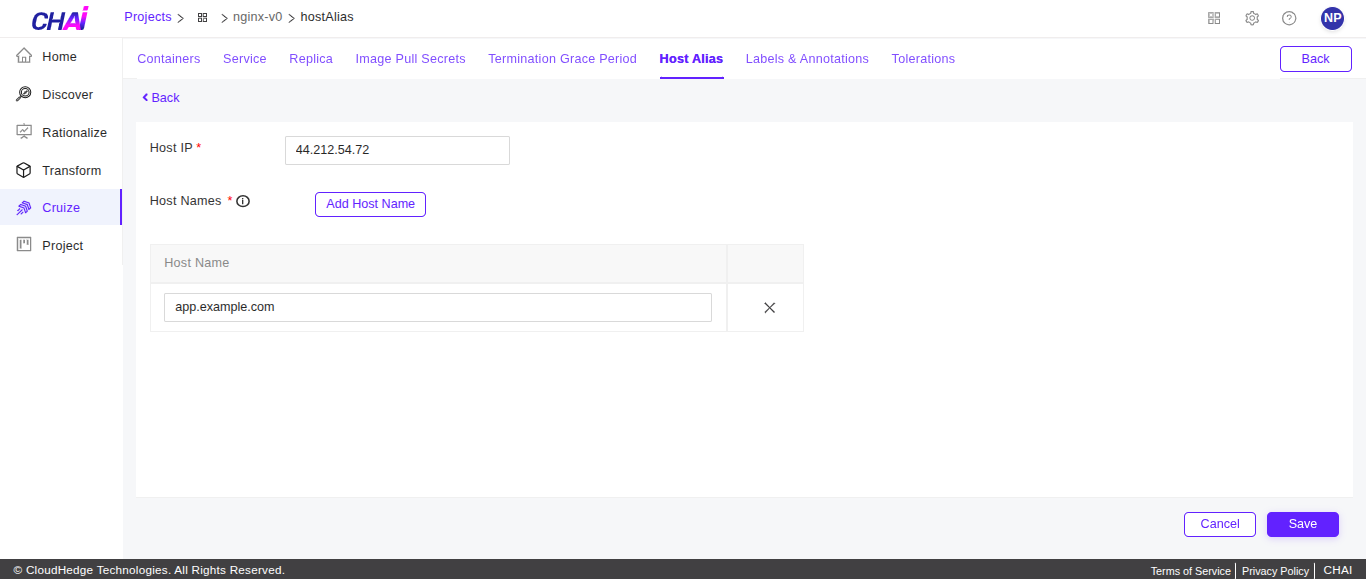 Add Host Alias