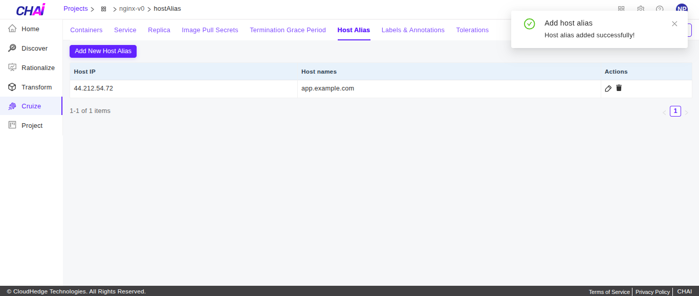 Add Host Alias