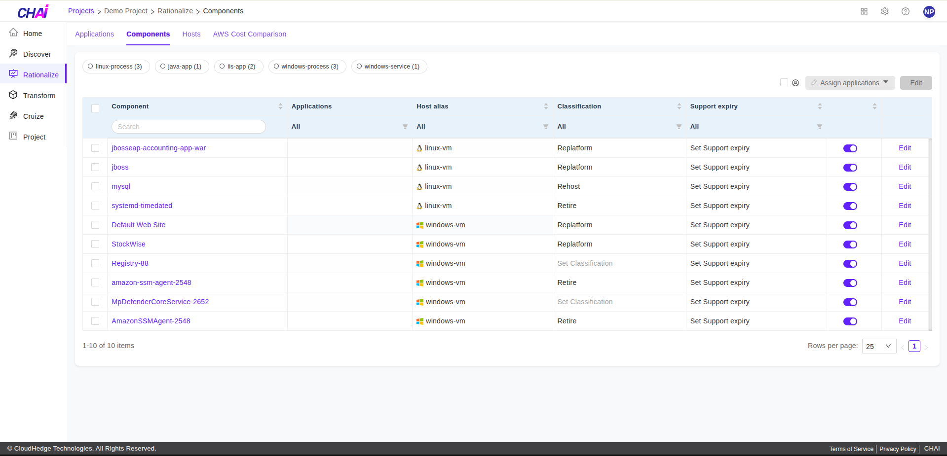 Components Tab