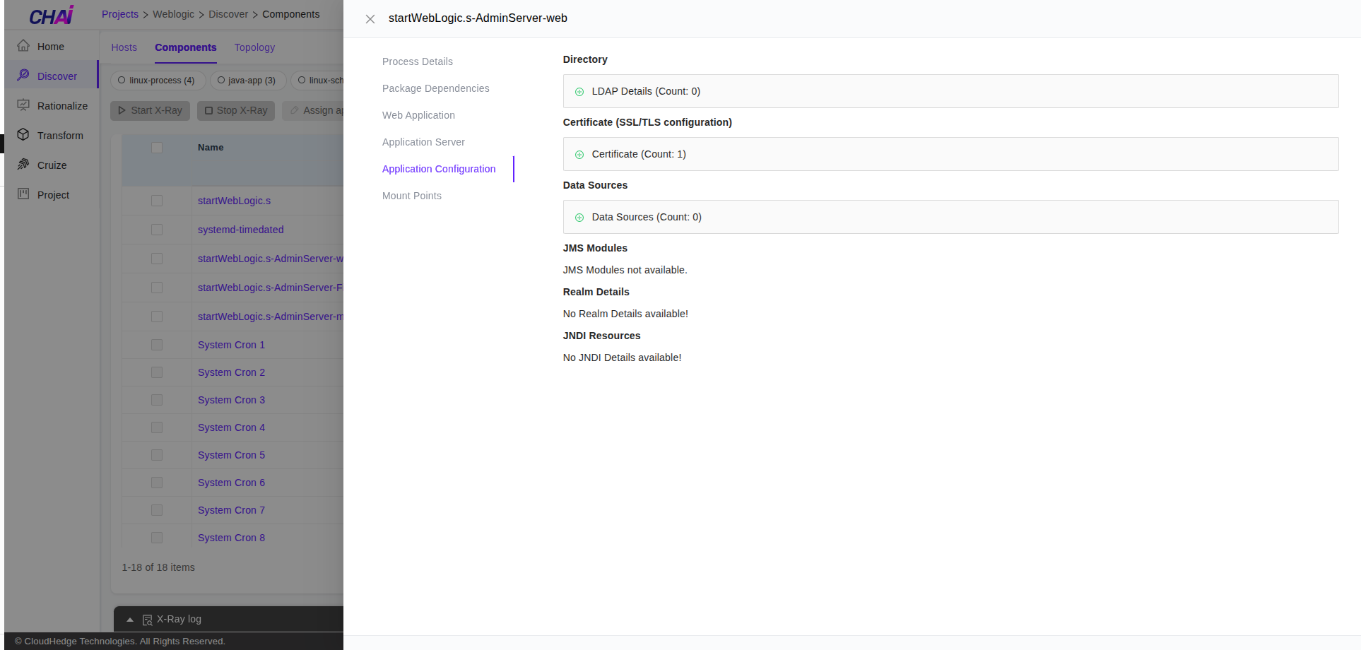 Discover WebLogic Application Configuration Details