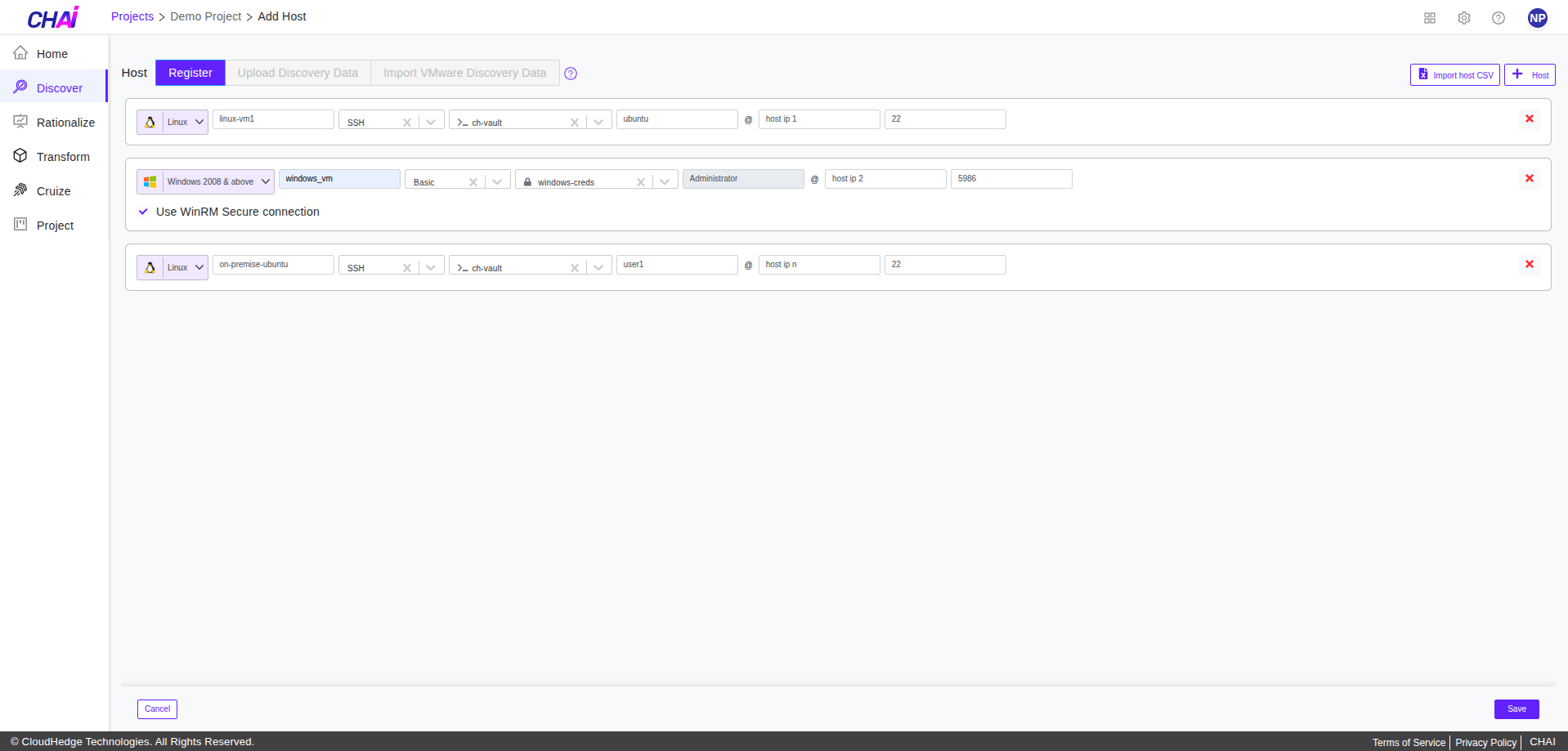 Add Multiple Hosts
