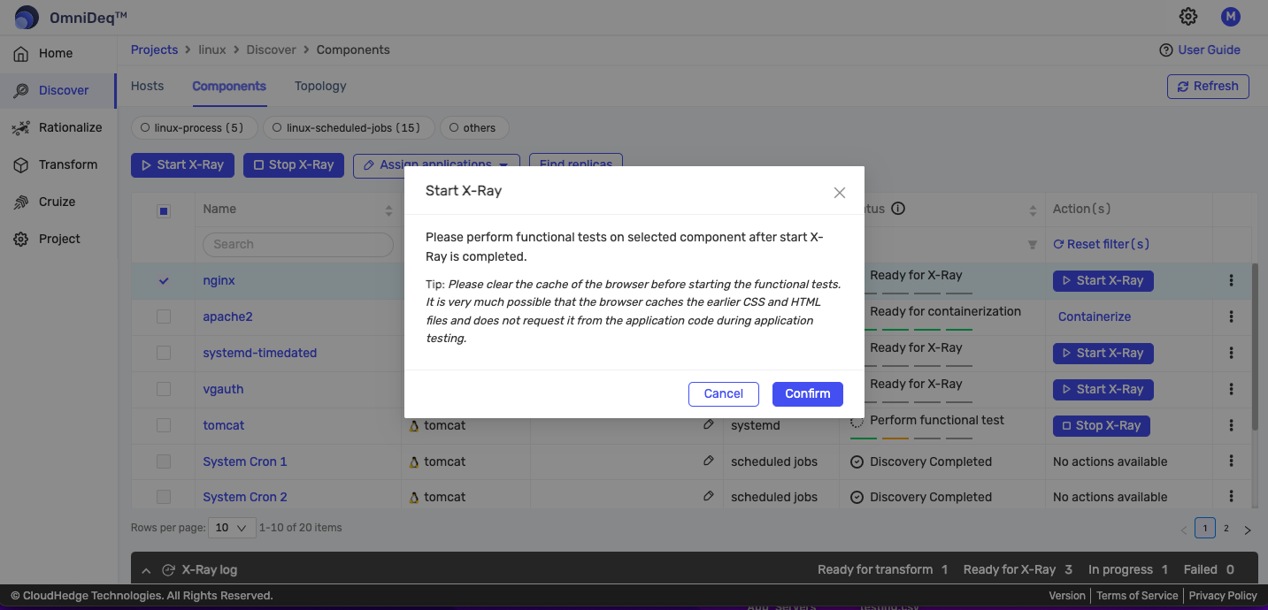 Start X-Ray Popup