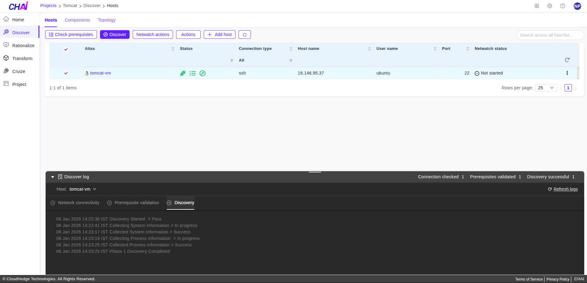Check Prerequisites Post Discovery