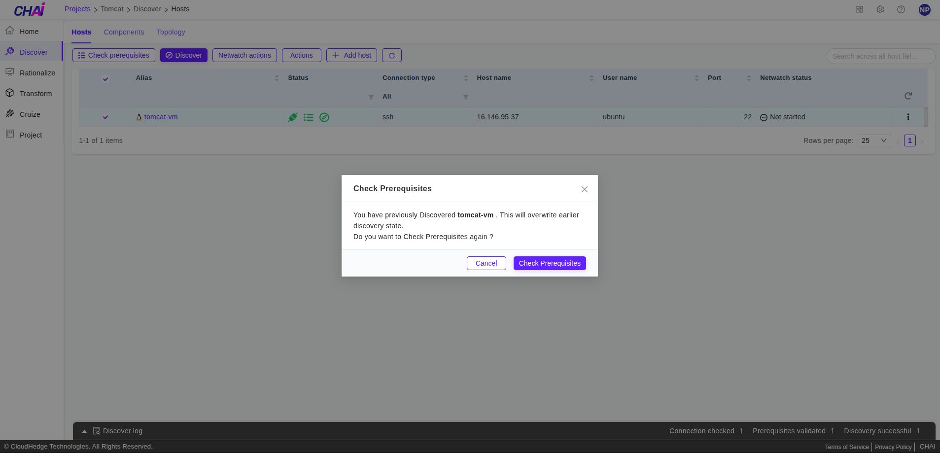 Check Prerequisites Confirmation