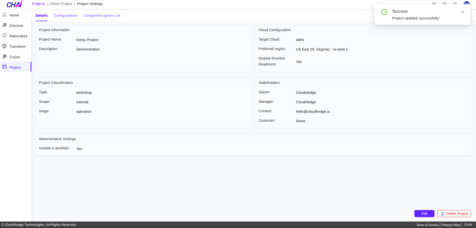 Existing Project Updated