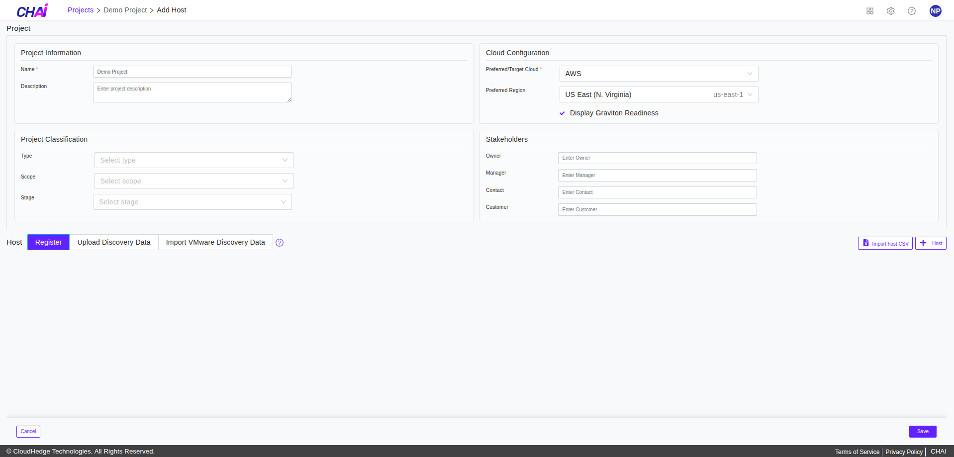 Import Host CSV Button