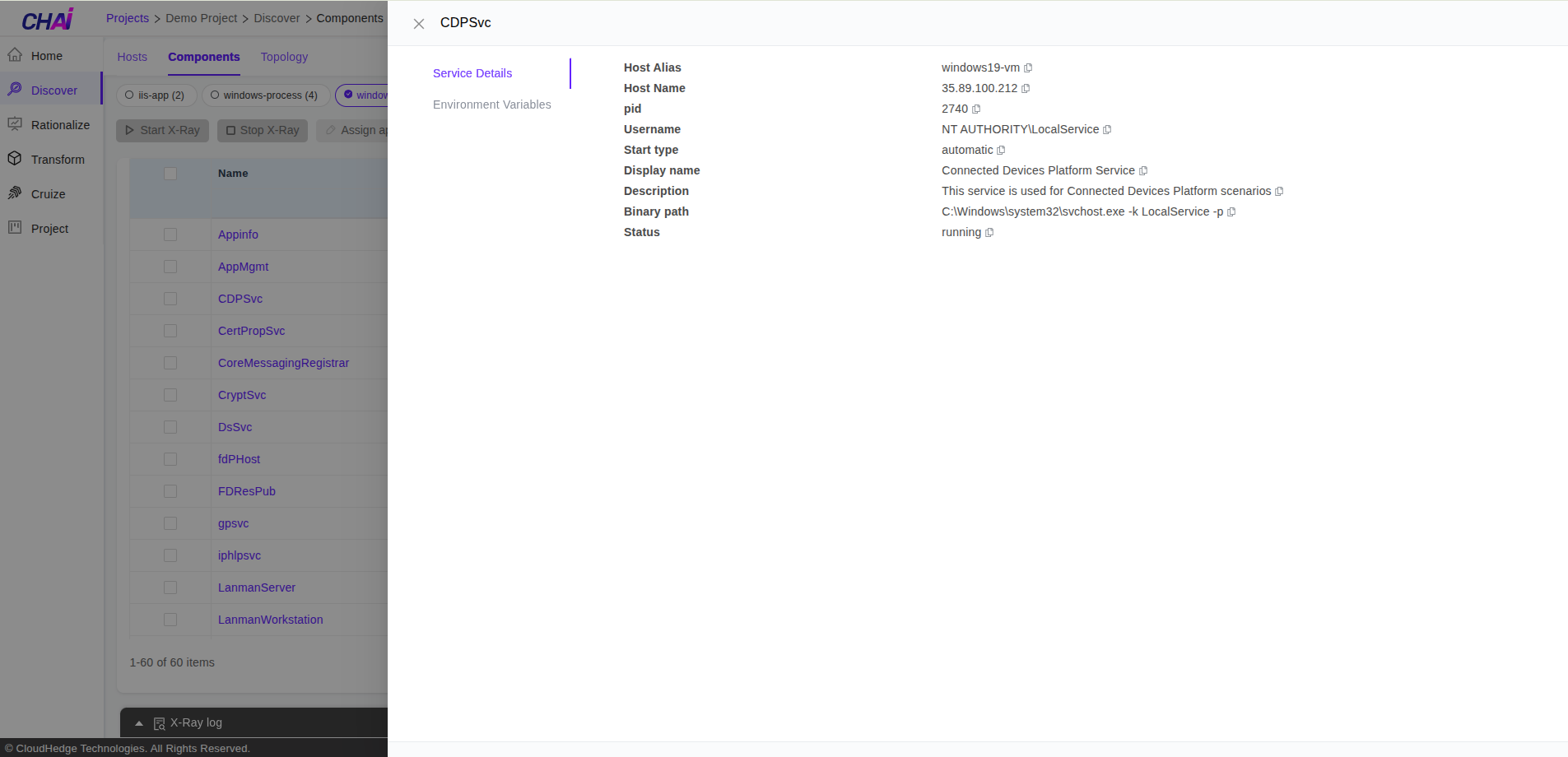 Windows Service Details