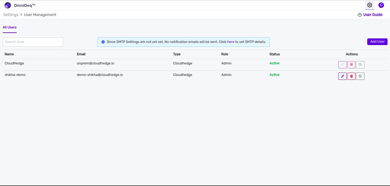 User Management Page