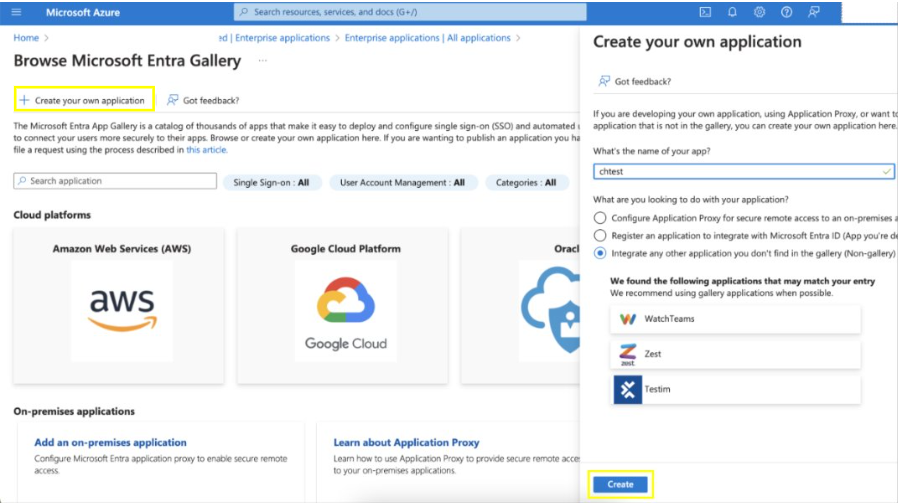 Azure Create App