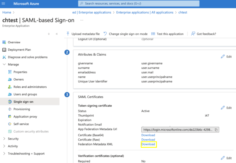 Azure Download XML