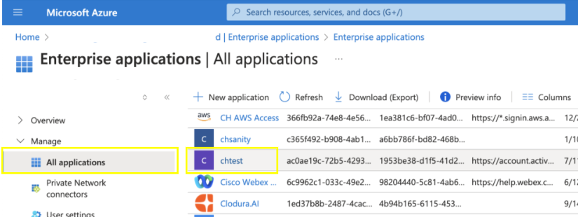 Azure List Apps