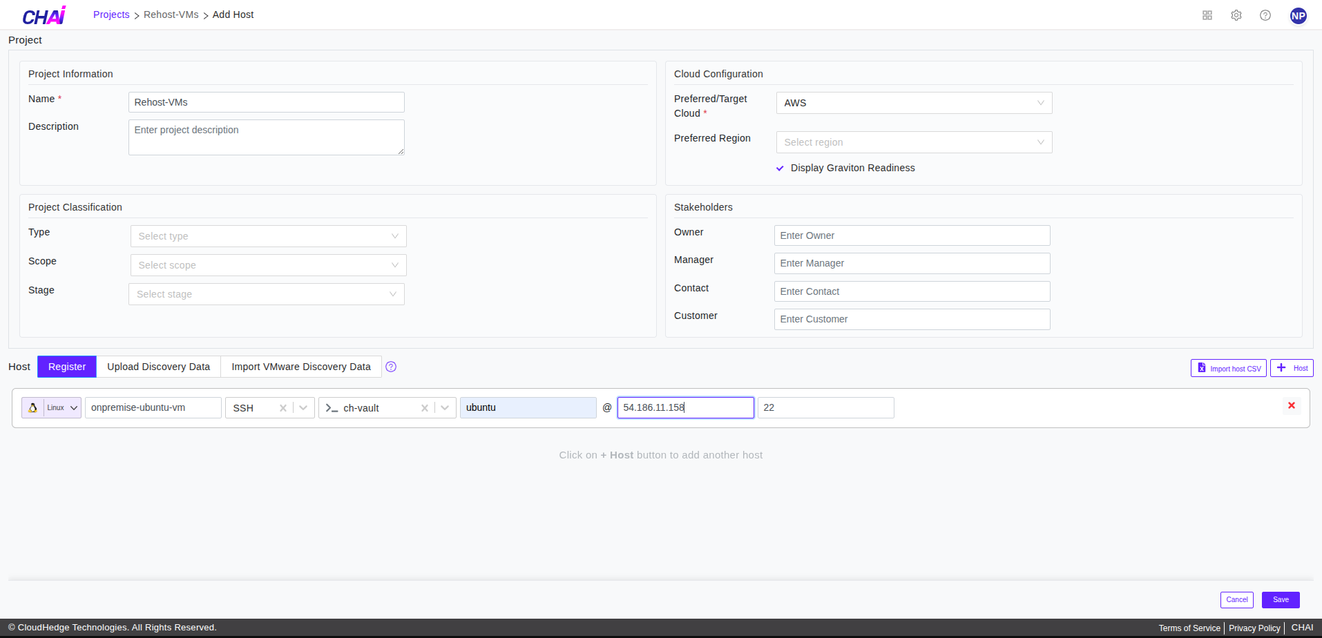 Add VMs