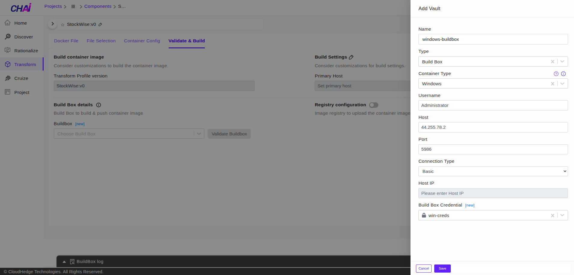 Transform Menu Add Build Box