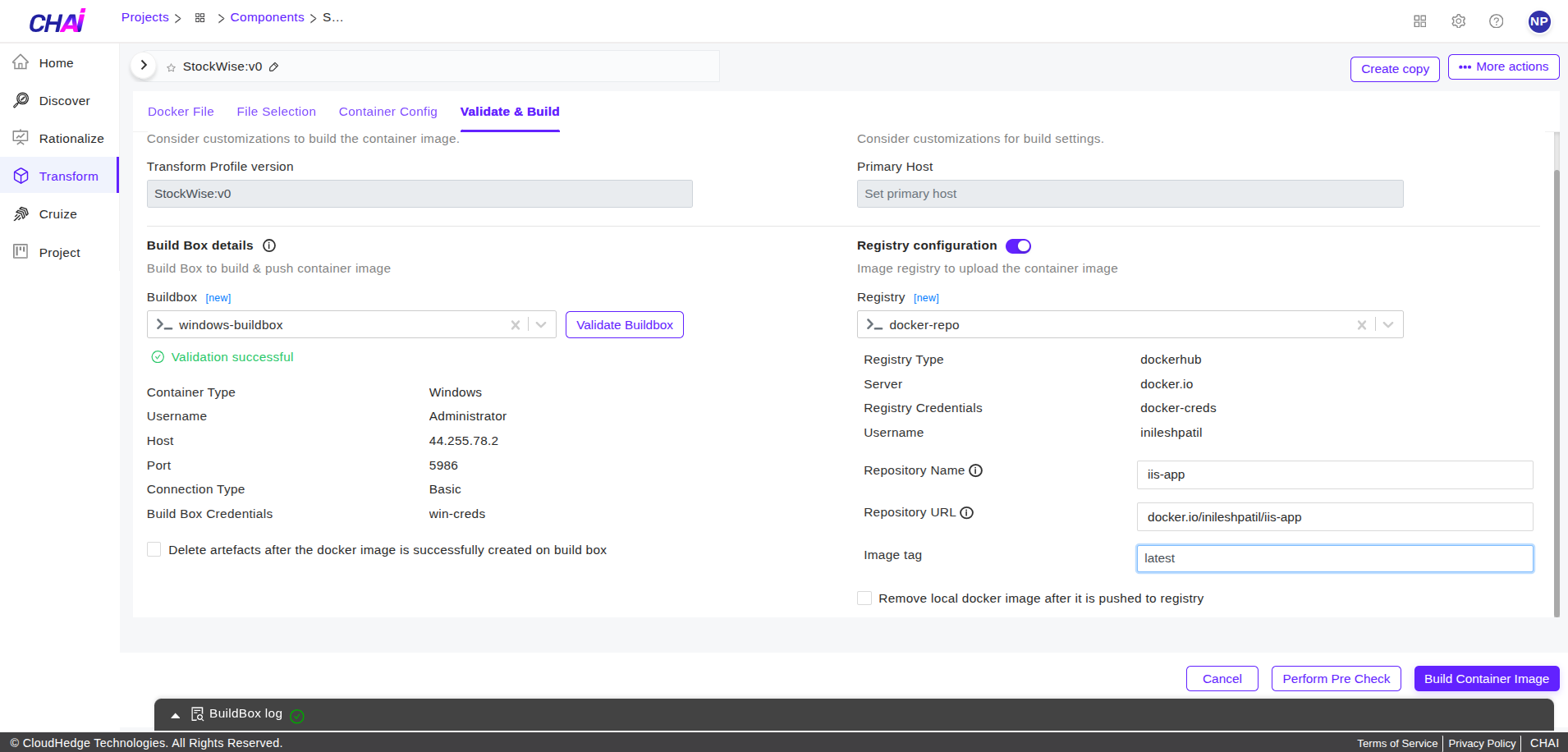 Windows Buildbox Details