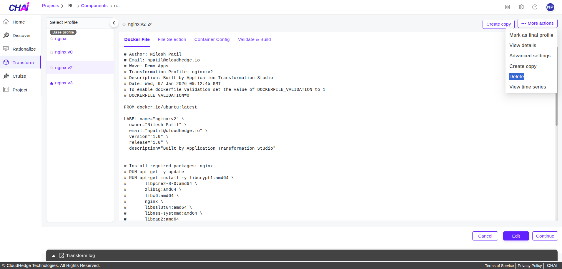 Manage Profiles