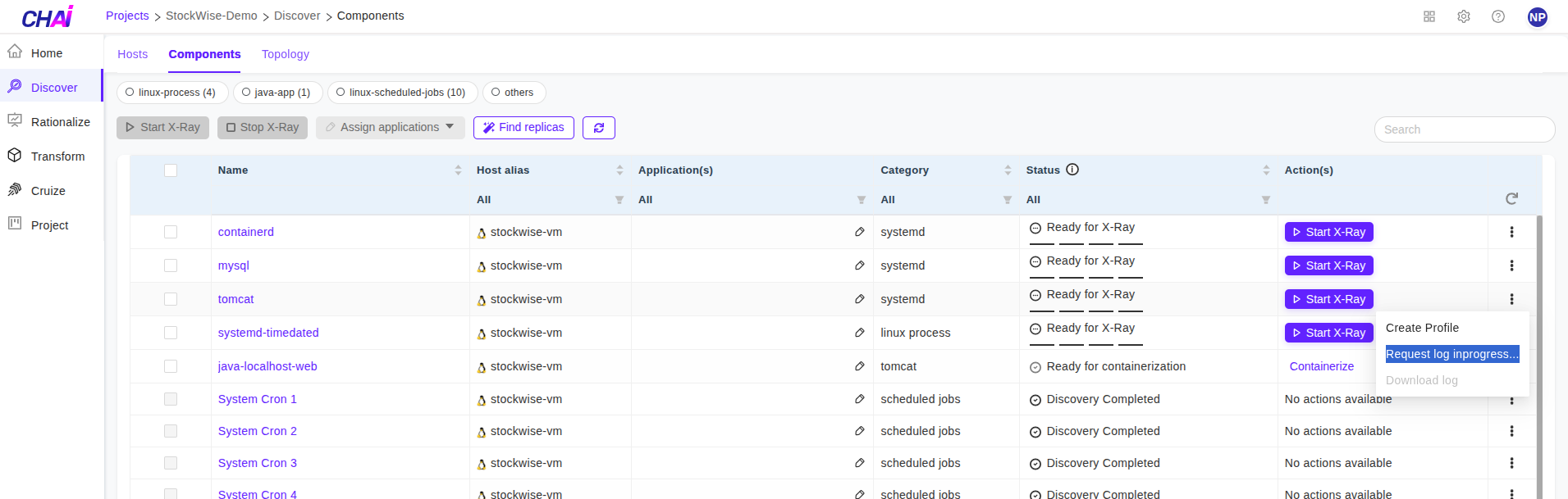 Component request in progress