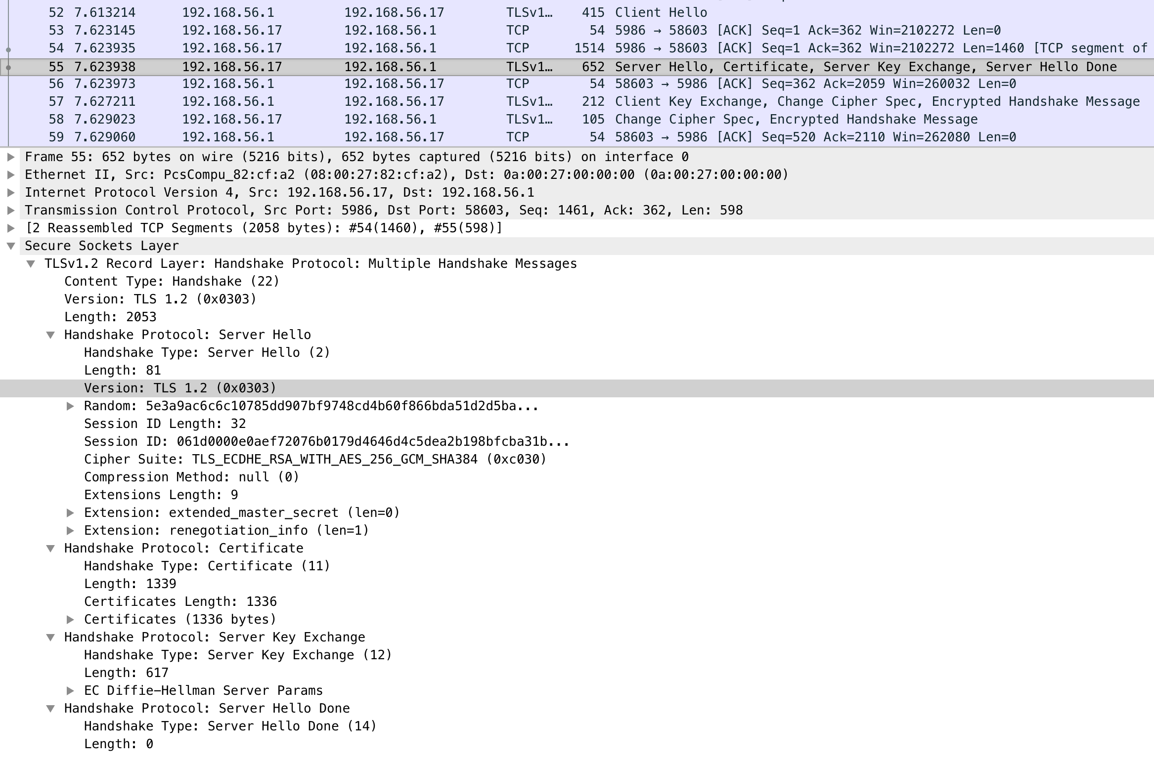 Windows2008R2 wireshark TLS-Output